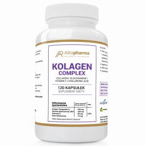 KOLAGEN COMPLEX - Kolagen (Seagarden®),Siarczan glukozaminy 2KCI, Witamina C, Kwas hialuronowy - Altopharma - 120 kapsułek