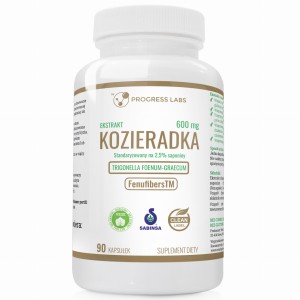 Progress Labs - KOZIERADKA Ekstrakt 600mg Fenugreek Poprawa trawienia Obniża cukier 90 kapsułek Produkt Vege