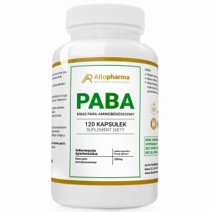 Altopharma - PABA Witamina B10 500mg Skóra Włosy Paznokcie WIECZNA MŁODOŚĆ Vege 120 kapsułek