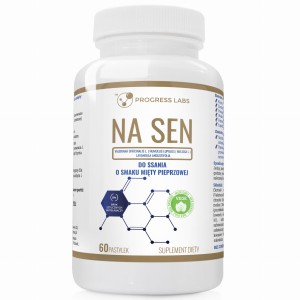 Progres Labs - ZDROWY SEN – NA SEN Melatonina Kozłek lekarski Melisa Lawenda Chmiel 60 pastylek do ssania o smaku mięty pieprzowej Vege