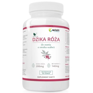 Wish Pharmaceutical - DZIKA RÓŻA 200mg PASTYLKI DO SSANIA O SMAKU SZAŁWI 120 PASTYLEK