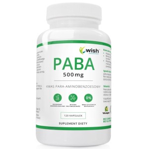 Wish Pharmaceutical - PABA Kwas Para-Aminobenzoesowy 500mg 120 kaps