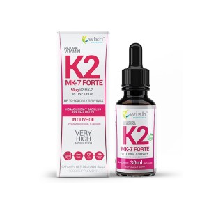 Wish Pharmaceutical - Naturalna Witamina K2 MK-7 50µg FORTE w kroplach 30 ml
