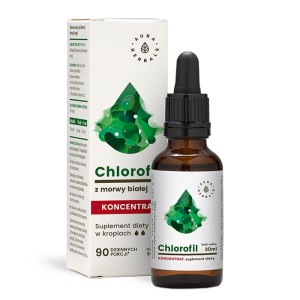 Aura Herbals - Chlorofil z morwy białej, koncentrat, krople 30 ml