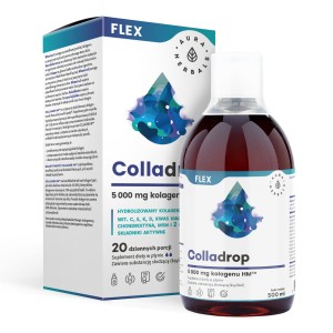 Aura Herbals - Colladrop Flex, kolagen morski 5000 mg, płyn 500 ml