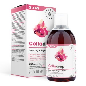 Aura Herbals - Colladrop Glow, kolagen morski 5000 mg, płyn 500 ml