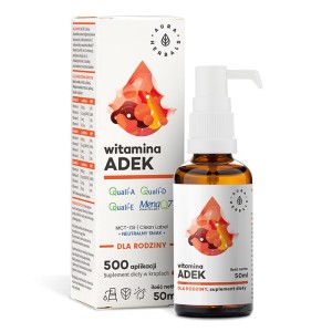 Aura Herbals - Witamina ADEK dla rodziny, MCT, krople 50 ml