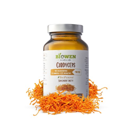 Biowen - Cordyceps Sinensis (CS-4) 400 mg - 40% polisacharydów, 8% mannitolu oraz 0.2% adenozyny - 90 kapsułek be-effective