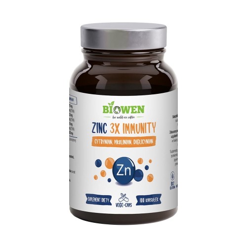 Biowen - Zinc 3X Immunity, Cynk Complex+ Biowen - 100 kapsułek be-effective