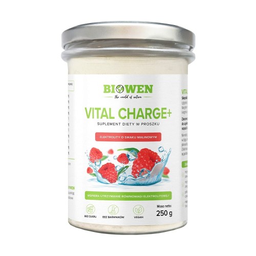 Biowen - Elektrolity Vital Charge+ malinowe - 250 g  be-effective