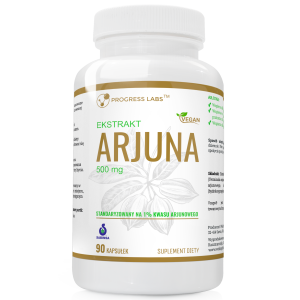 Progress Labs - Arjuna Ekstrakt 500mg Stres Wątroba Ciśnienie Zdrowe Serce 90 kapsułek