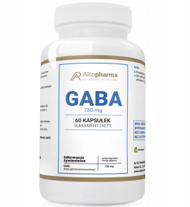 AltoPharma - GABA  Gamma Aminobutyric Acid 750mg  - 60 kapsułek - Vege