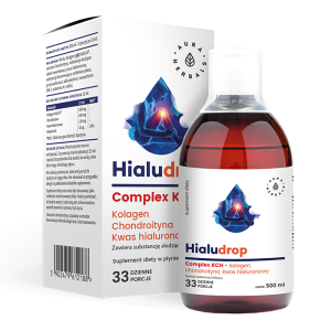 Aura Herbals - Hialudrop complex KCH, Kolagen, Chondroityna, Kw. Hialuronowy, płyn - 500 ml