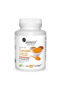 Aliness - Curcumin 3 PLUS Curcuma longa 500 mg Piperin 1 mg 60 kapsułek