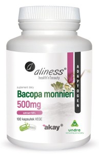 Aliness - Bacopa monnieri extract 50%, 500 mg x 100 Vege Caps.
