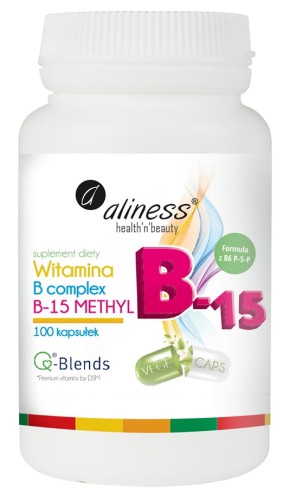 Aliness - Witamina B Complex B-15 Methyl 100 kapsułek be-effective
