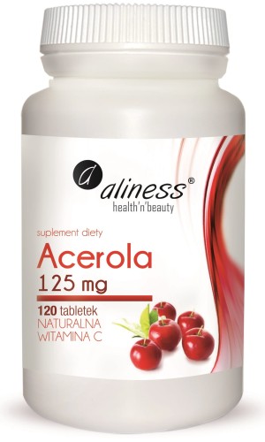 Aliness - Acerola 125mg x 120 tab. Naturalna Vitamina C be-effective