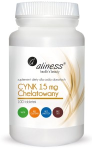 Aliness - Cynk chelatowany 15 mg x 100 tabletek Vege