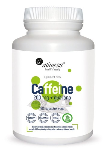 Aliness - Caffeine 200 mg + guarana x 100 kapsułek vege be-effective