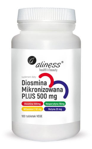 Aliness - Diosmina mikronizowana PLUS 500 mg x 100 tabletek  be-effective
