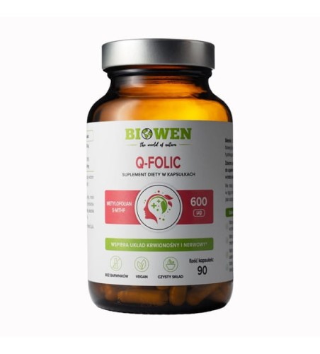 Biowen - Q-folic – metylowany kwas foliowy 5-MTHF - 90 kapsułek  be-effective