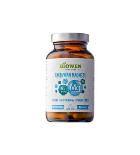 Biowen - Taurynian Magnezu z Witaminą B6 - 100 kapsułek  be-effective