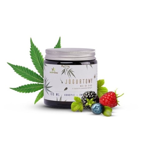 HempKing - Jogurtowy mus konopny z CBD do ciała o zapachu owoców leśnych be-effective