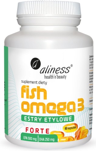 Aliness - Fish Omega 3 FORTE Estry 500/250mg x 60 kapsułek be-effective