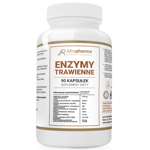 Altopharma - Enzymy trawienne BŁONNIK NA TRAWIENIE CELULOZA ZDROWE JELITA 90 kaps be-effective