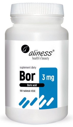Aliness - Bor 3 mg (kwas borowy) x 100 tabletek vege be-effective