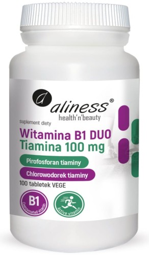 Aliness - Witamina B1 (Tiamina) DUO 100 mg x 100 Vege tabs. be-effective