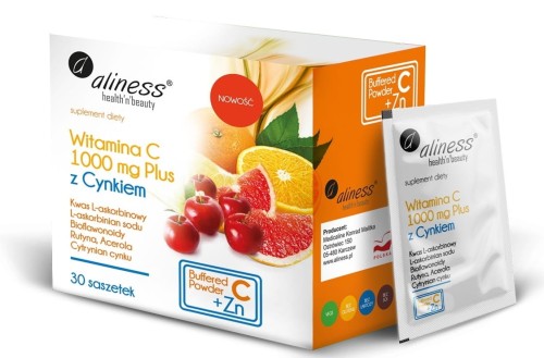 Aliness - Witamina C 1000 mg z CYNKIEM PLUS bioflaw, rutyna, acer. x 30 saszetek be-effective