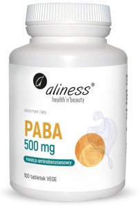 Aliness - PABA (kwas p-aminobenzoesowy) 500 mg x 100 vege tabs.
