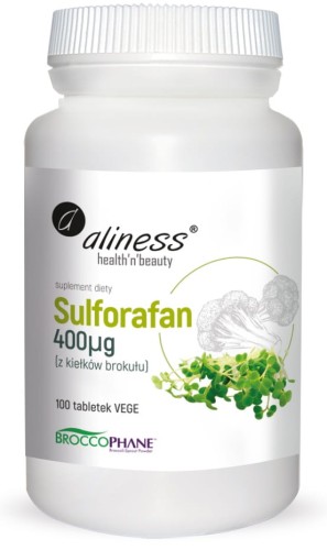 Aliness - Sulforafan z kiełków brokułu 400 µg x 100 Vege tabs be-effective