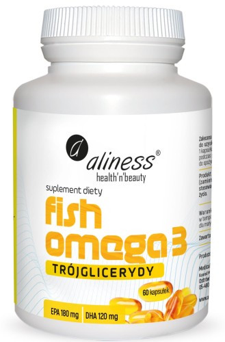 Aliness - Fish Omega 3 Trójglicerydy 180/120 mg x 60 kapsułek - be effective