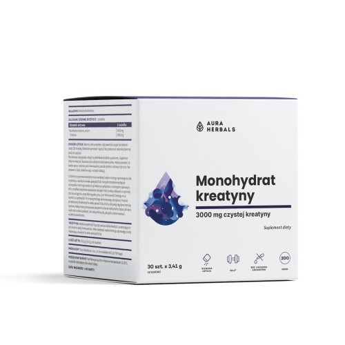 Aura Herbals - Kreatyna, Monohydrat, saszetki 30 x 3,41 g be-effective