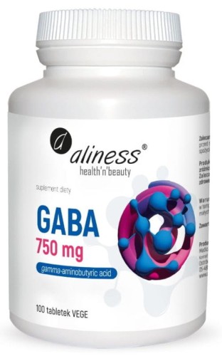 Aliness - GABA (Gamma amino butyric acid) 750 mg x 100 kapsułek be-effective