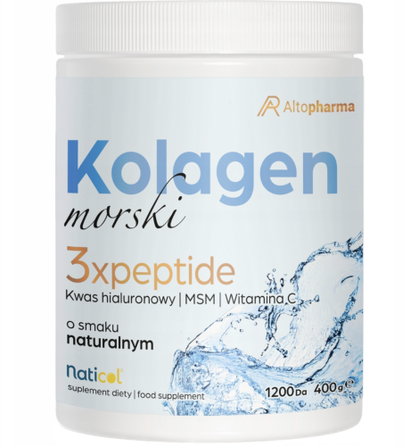 Altopharma - KOLAGEN Morski 3 Peptydy HA MSM Wit. C do Picia 10 000mg Włosy Stawy 400g Be-effective