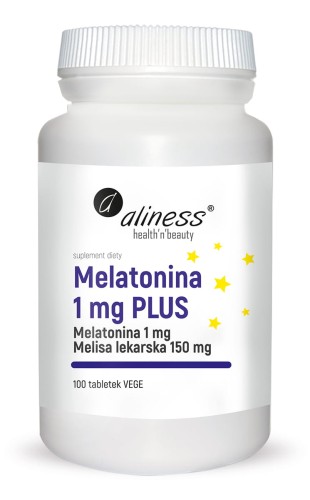 Aliness - Melatonina 1 mg PLUS x 100 tabletek Vege be-effective