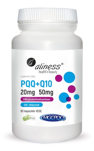 Aliness - PQQ MGCPQQ® 20 mg + Q10 50 mg x 60 Vege caps be-effective
