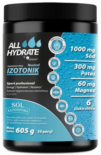 ALLHydrate - Izotonik Sport, Neutral 605g, 50 porcji be-effective