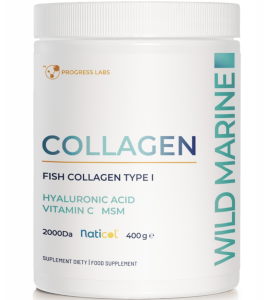 Progress Labs - KOLAGEN Rybi Wild Marine Colagen w Proszku Kwas Hialuronowy MSM Wit C - 400g
