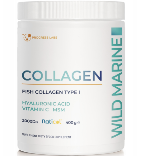 Progress Labs - KOLAGEN Rybi Wild Marine Colagen w Proszku Kwas Hialuronowy MSM Wit C - 400g  be-effective