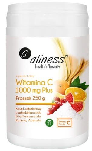 Aliness -Witamina C 1000 mg Buforowana PLUS x 250g proszek be-effective
