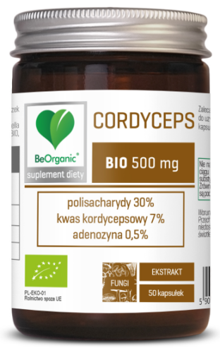 BeOrganic - Cordyceps BIO ekstrakt 30/7/0,5 500mg x 50 kaps be-effective