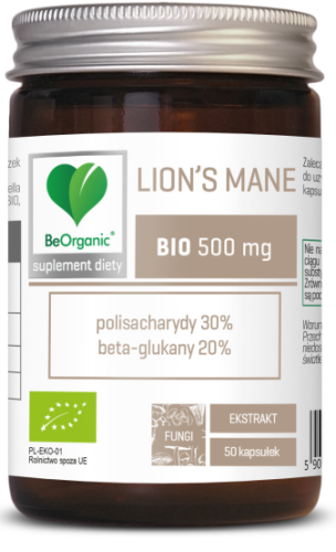 BeOrganic - Lion’s Mane BIO ekstrakt 30/20 500mg x 50 kaps be-effective
