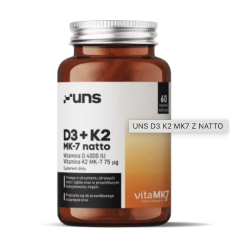 UNS - D3+K2 MK-7 NATTO (60 kaps. vege) be-effective