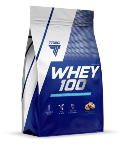 TREC - Odżywka białkowa - WHEY 100 COOKIES - Białko 900g  be-effective