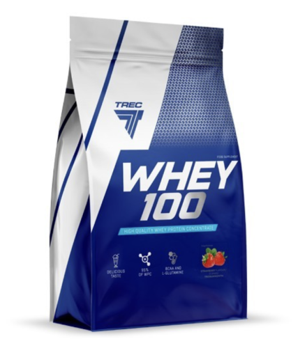 TREC - Odżywka białkowa - WHEY 100 STRAWBERRY- Białko 900g be-effective