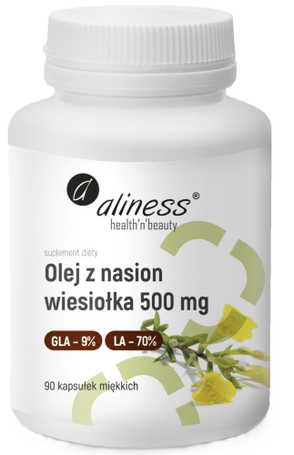 Aliness - Olej z nasion wiesiołka 9%/70% 500 mg x 90 caps be-effective